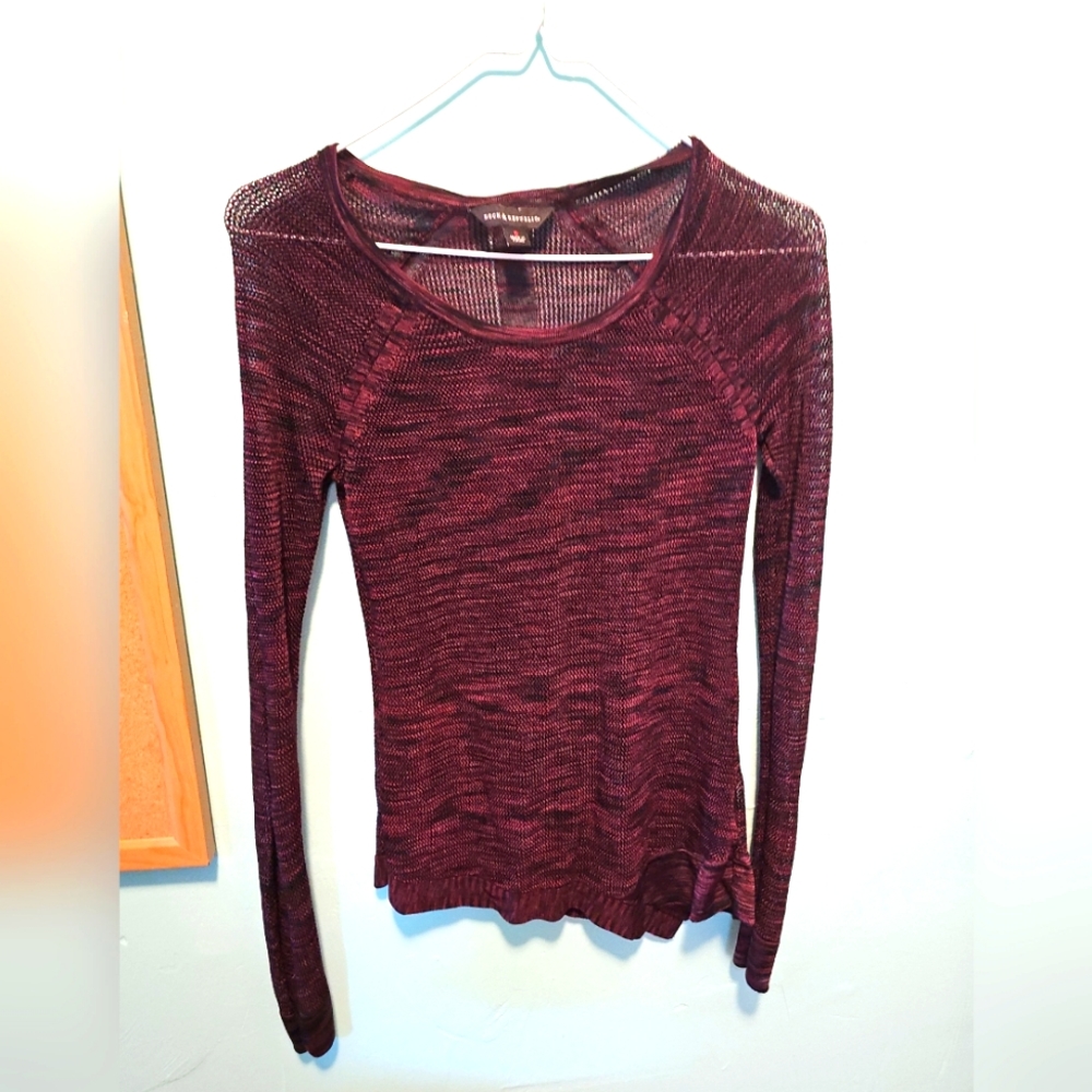Women's Rock & Republic Crochet Light Long Sleeve Top small